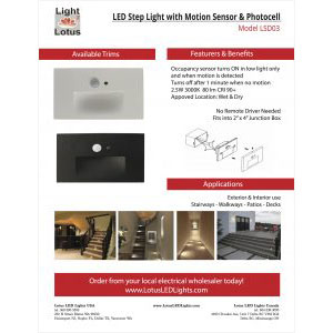 LED STEP LIGHT WITH MOTION SENSOR & PHOTOCELL